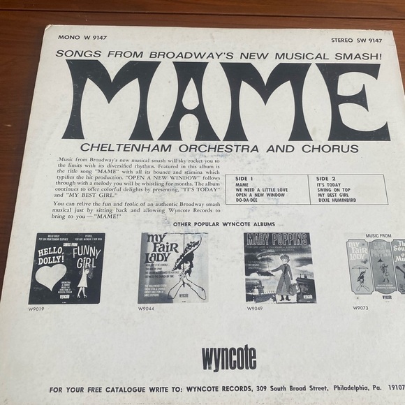 Songs from Broadway Musical “Mame” Vinyl - Picture 2 of 2